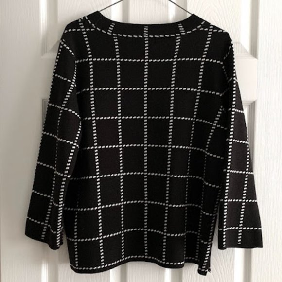 Calvin Klein Checkered Pattern Crewneck Sweater, Size L - Picture 3 of 5